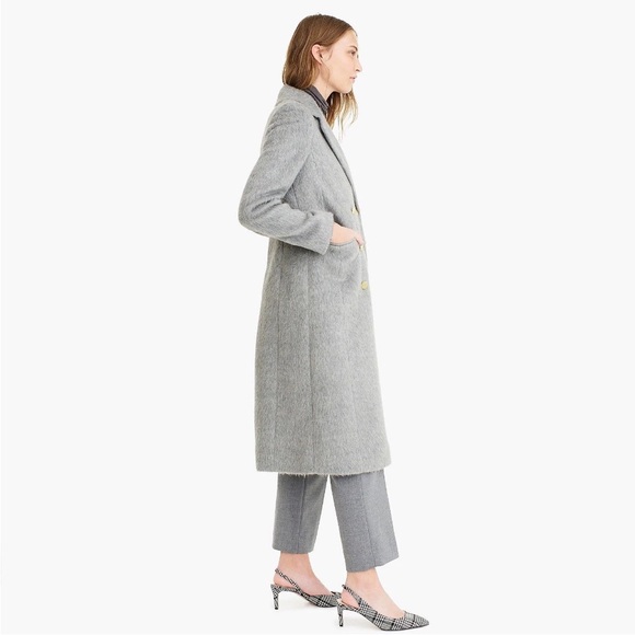 J. Crew Collection Brushed Wool Gray Double-Breasted Coat - Picture 3 of 11